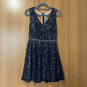 City Studio Navy Lacey Dress